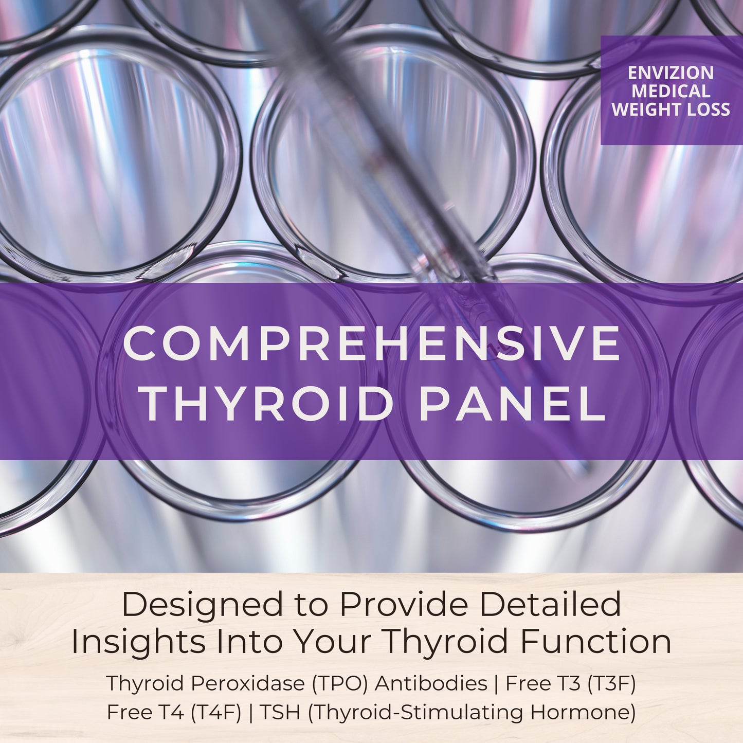 Comprehensive Thyroid Panel – TPO Antibodies, Free T3, Free T4 & TSH Lab Test
